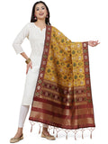 Banarasi Silk Patola Emboidered Dupatta-Yellow (Patola-Yellow)