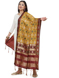 Banarasi Silk Patola Emboidered Dupatta-Yellow (Patola-Yellow)