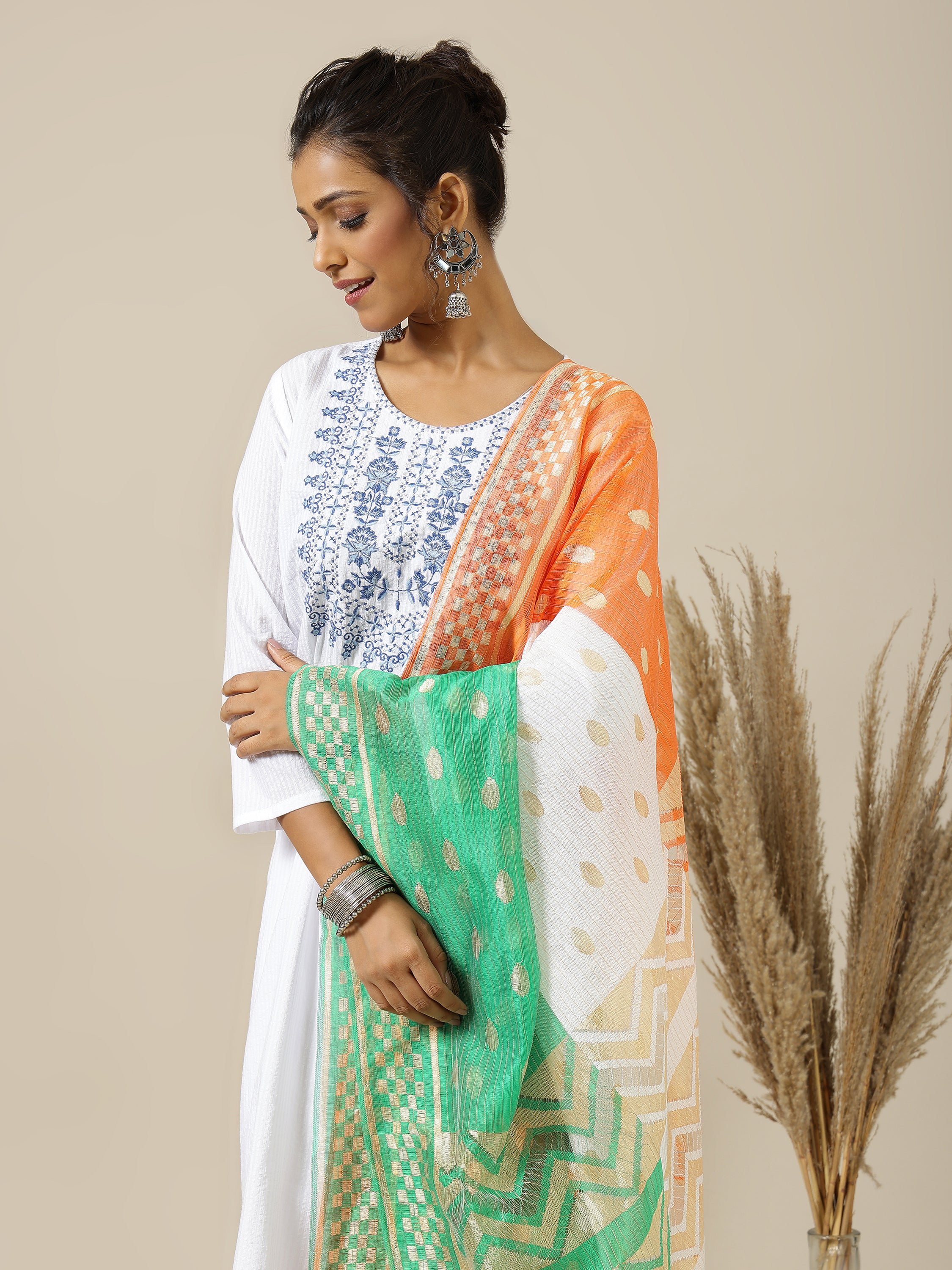 Banjara India RSL Tiranga Premium Tricolour Dupatta for Republic Day / Independence Day