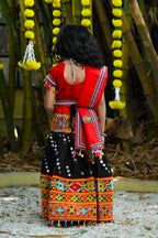 Banjara India Kutchi Emboidered Black Girls Chaniya Choli with Dupatta (CC-RSGL) - Black