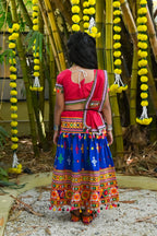 Banjara India Kutchi Emboidered Blue Girls Lehenga Choli with Dupatta (CC-BTTA) - Blue