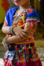 Banjara India Kutchi Emboidered Pink Girls Chaniya Choli with Dupatta (CC-RSGL) - Pink