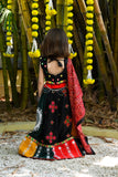 Banjara India Kutchi Embroidered Black Girls Chaniya Choli with Dupatta (CC-FNCY) - Black