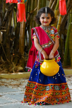 Banjara India Kutchi Emboidered Blue Girls Chaniya Choli with Dupatta (CC-RSGL) - Blue
