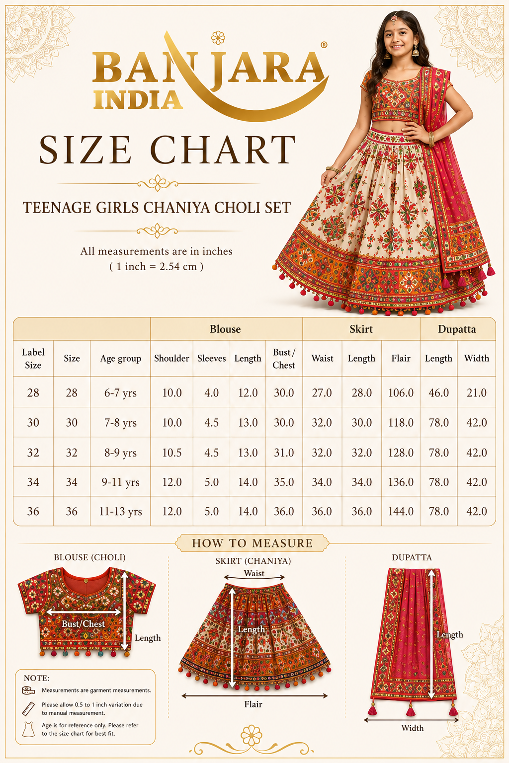 Banjara India Kutchi Embroidered Girls Chaniya Choli with Dupatta (CC-CHN) - Black