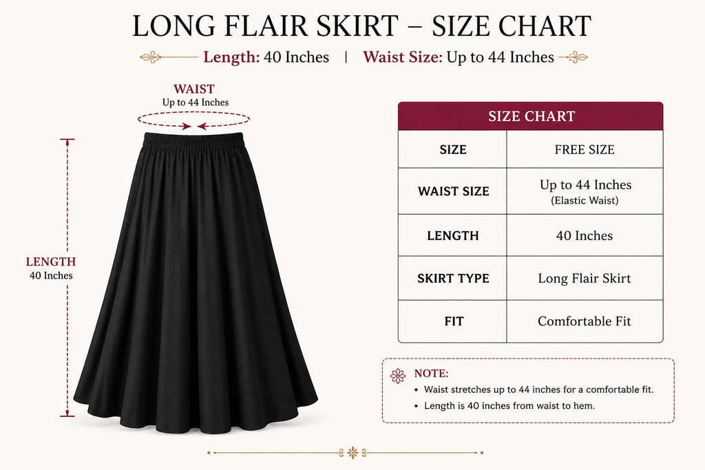 Banjara India Black Premium Rayon Kali Skirt/Chaniya – Skirt-Sona Chandi- Rust