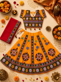 Banjara India MEERA Kutch Embroidered Cotton Mirrorwork Festive Wear (Lehenga) Chaniya Choli Set with Dupatta (CC-MEERA-Yellow) (Copy)