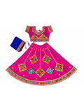 Banjara India Kutchi Embroidered Girls Chaniya Choli with Dupatta (CC-ButtaWork) - Rani Pink