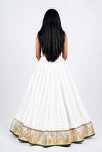 Banjara India Black Premium Rayon Kali Skirt/Chaniya – Skirt-Sona Chandi- White