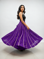 Banjara India Black Roman Silk Kali Skirt/Chaniya – Skirt-GoldenKali-Purple