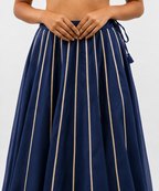 Banjara India Black Roman Silk Kali Skirt/Chaniya – Skirt-GoldenKali-Oxford Blue