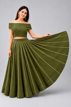 Banjara India Black Roman Silk Kali Skirt/Chaniya – Skirt-GoldenKali-Mehandi