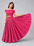 Banjara India Black Roman Silk Kali Skirt/Chaniya – Skirt-GoldenKali- Pink