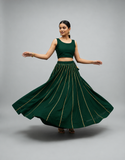 Banjara India Black Roman Silk Kali Skirt/Chaniya – Skirt-GoldenKali- Black