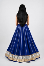 Banjara India Black Premium Rayon Kali Skirt/Chaniya – Skirt-Sona Chandi- Royal Blue