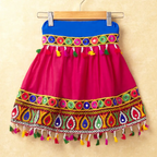 Banjara India Kutchi Emboidered Blue Girls Chaniya Choli with Dupatta (CC-DROP) - PINK