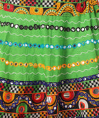 Banjara India Cotton Long Flair Aari Embroidery Kutch Work (Lehenga Choli) Chaniya Choli Set with Dupatta-GOL04