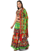 Banjara India Cotton Long Flair Aari Embroidery Kutch Work (Lehenga Choli) Chaniya Choli Set with Dupatta-GOL04