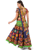 Banjara India Cotton Long Flair Aari Embroidery Kutch Work (Lehenga Choli) Chaniya Choli Set with Dupatta-GOL03