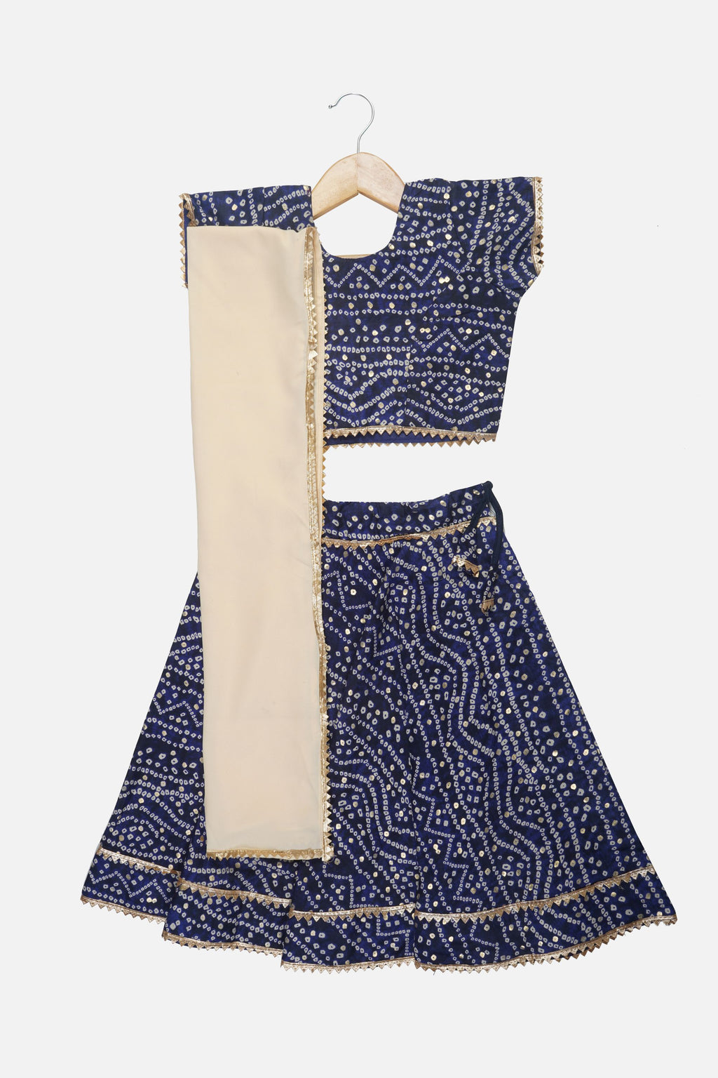 Banjara India Kutchi Emboidered Yellow Girls Chaniya Choli with Dupatta (CC-BANDHEJ) - Blue