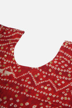Banjara India Kutchi Emboidered Yellow Girls Chaniya Choli with Dupatta (CC-BANDHEJ) - Red