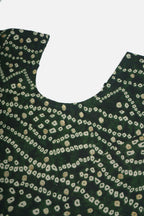 Banjara India Kutchi Emboidered Yellow Girls Chaniya Choli with Dupatta (CC-BANDHEJ) - Green