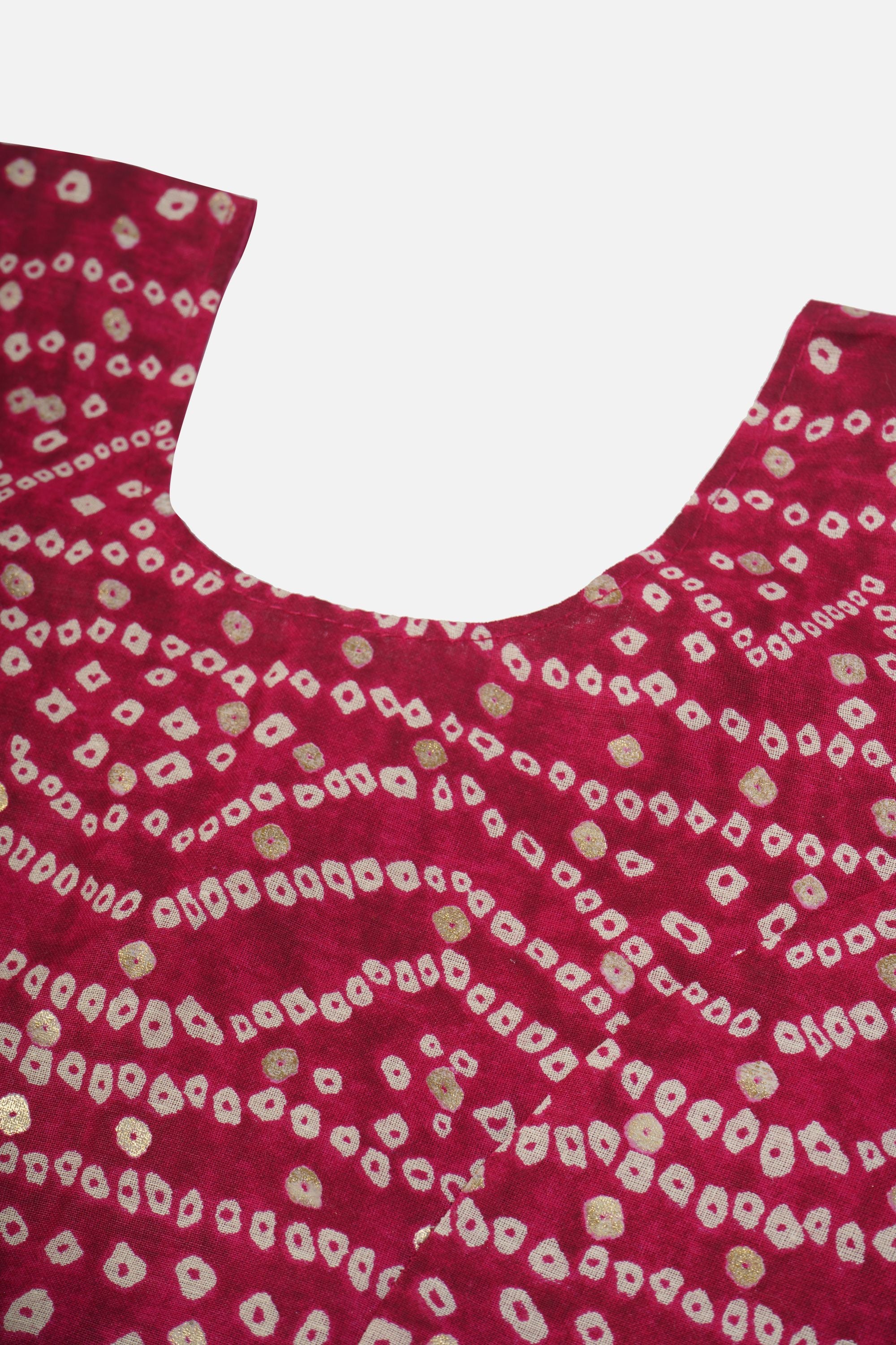 Banjara India Kutchi EmboidePink Yellow Girls Chaniya Choli with Dupatta (CC-BANDHEJ) - Pink