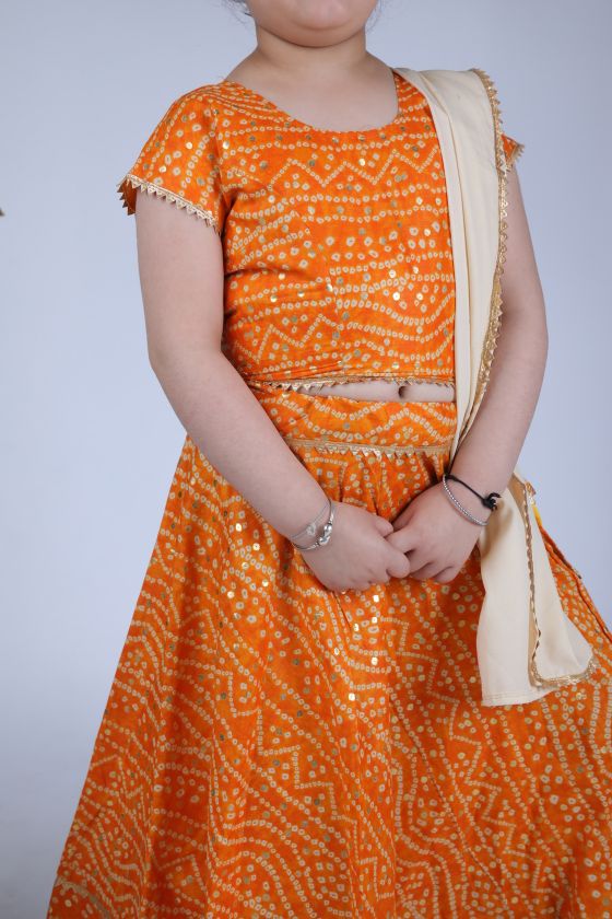 Banjara India Kutchi Emboidered Yellow Girls Chaniya Choli with Dupatta (CC-BANDHEJ) - Yellow