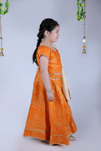 Banjara India Kutchi Emboidered Yellow Girls Chaniya Choli with Dupatta (CC-BANDHEJ) - Yellow