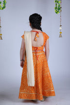 Banjara India Kutchi Emboidered Yellow Girls Chaniya Choli with Dupatta (CC-BANDHEJ) - Yellow