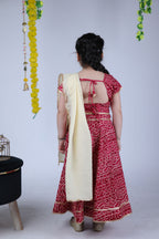 Banjara India Kutchi Emboidered Yellow Girls Chaniya Choli with Dupatta (CC-BANDHEJ) - Red