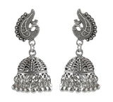 Charms Silver Oxidised Temple Jewellery Set with Earrings for Women/Girls NECK-33