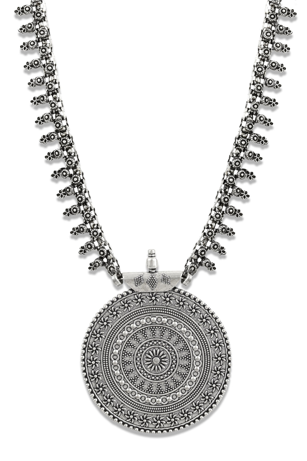 Charms German Oxidised Silver Plated Jewellery Set for Women/Girls (NECK-26)