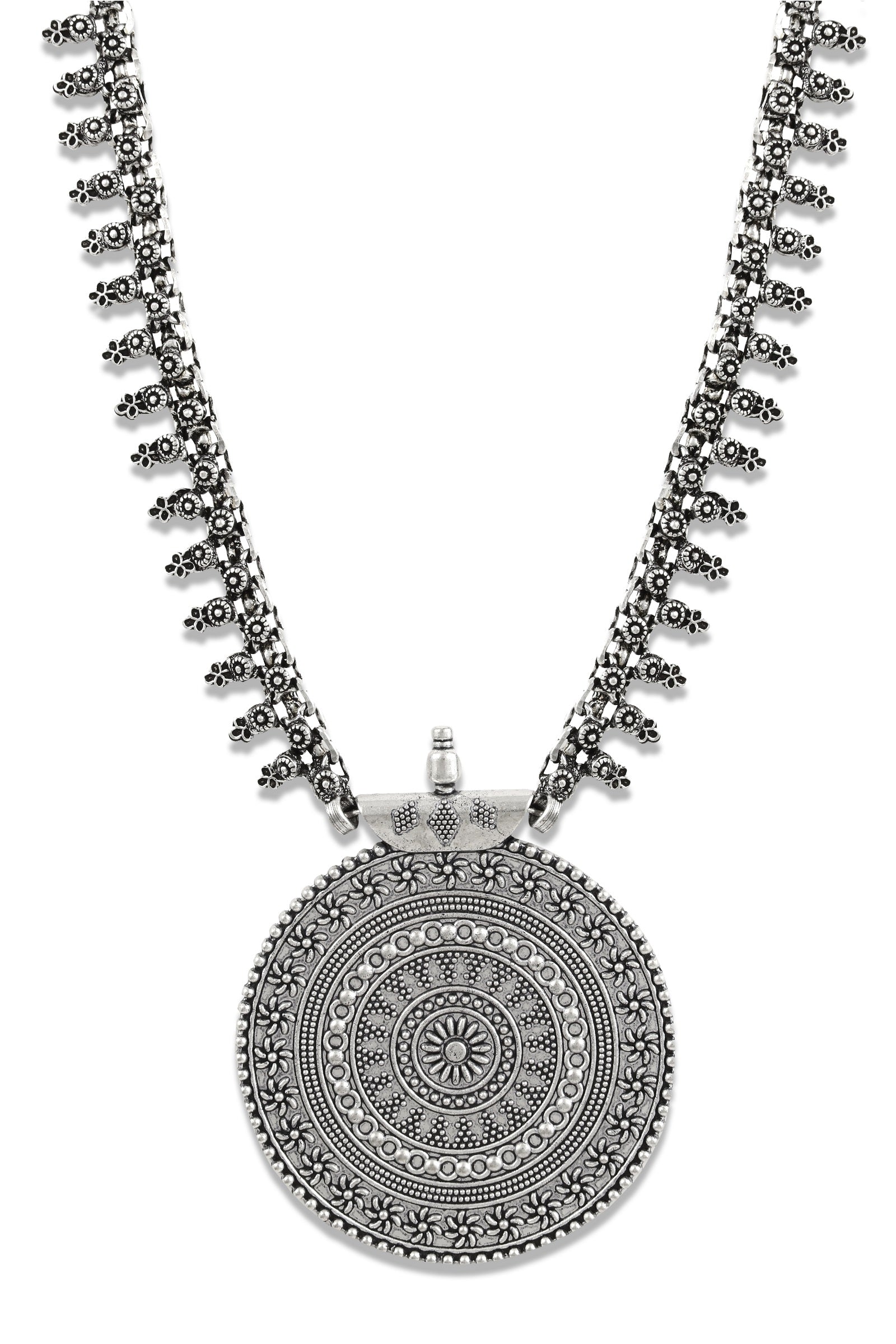 Charms German Oxidised Silver Plated Jewellery Set for Women/Girls (NECK-26)