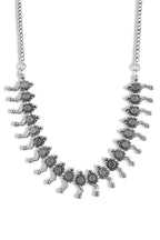 Charms Silver Oxidised Jewellery Set with Earrings for Women/Girls (NECK-29)