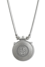 Charms Silver Oxidised Temple Jewellery Set with Earrings for Women/Girls NECK-31