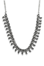 Charms Silver Oxidised Jewellery Set with Earrings for Women/Girls (NECK-32)