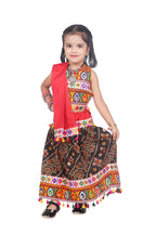 Banjara India Kutchi Emboidered Black Girls Chaniya Choli with Dupatta (CC-RJS) - Black
