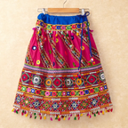 Banjara India Kutchi Emboidered Pink Girls Chaniya Choli with Dupatta (CC-WAVE) - Pink