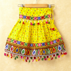 Banjara India Kutchi Emboidered Red Girls Chaniya Choli with Dupatta (CC-POP) - Yellow