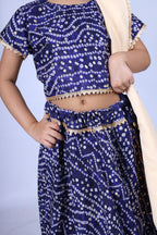 Banjara India Kutchi Emboidered Yellow Girls Chaniya Choli with Dupatta (CC-BANDHEJ) - Blue