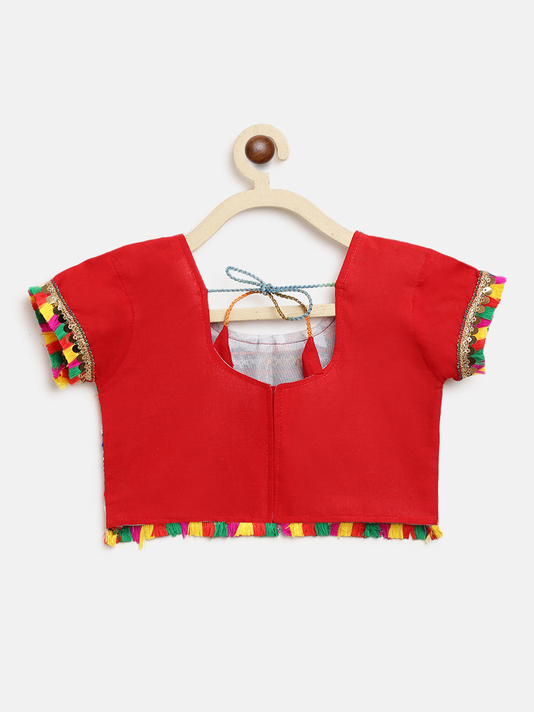 Banjara India Kutchi Emboidered Black Girls Chaniya Choli with Dupatta (CC-DMND) - Red