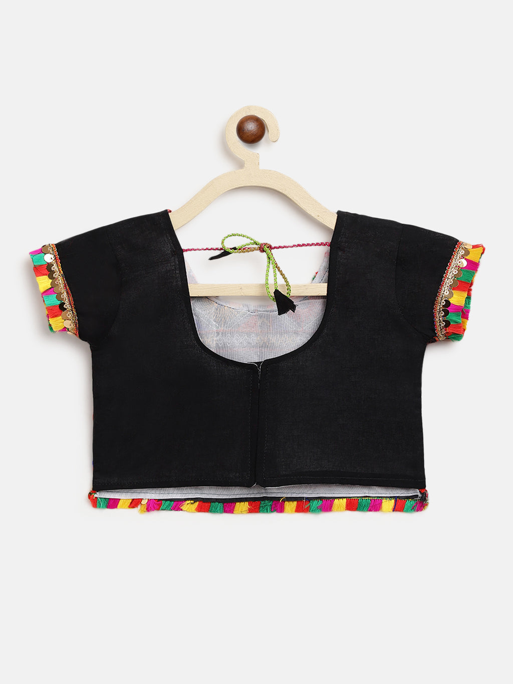 Banjara India Kutchi Emboidered Black Girls Chaniya Choli with Dupatta (CC-DMND) - BLACK