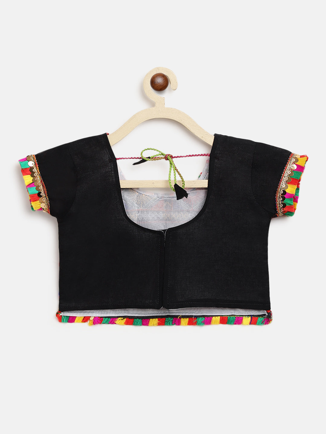 Banjara India Kutchi Emboidered Black Girls Chaniya Choli with Dupatta (CC-DMND) - BLACK