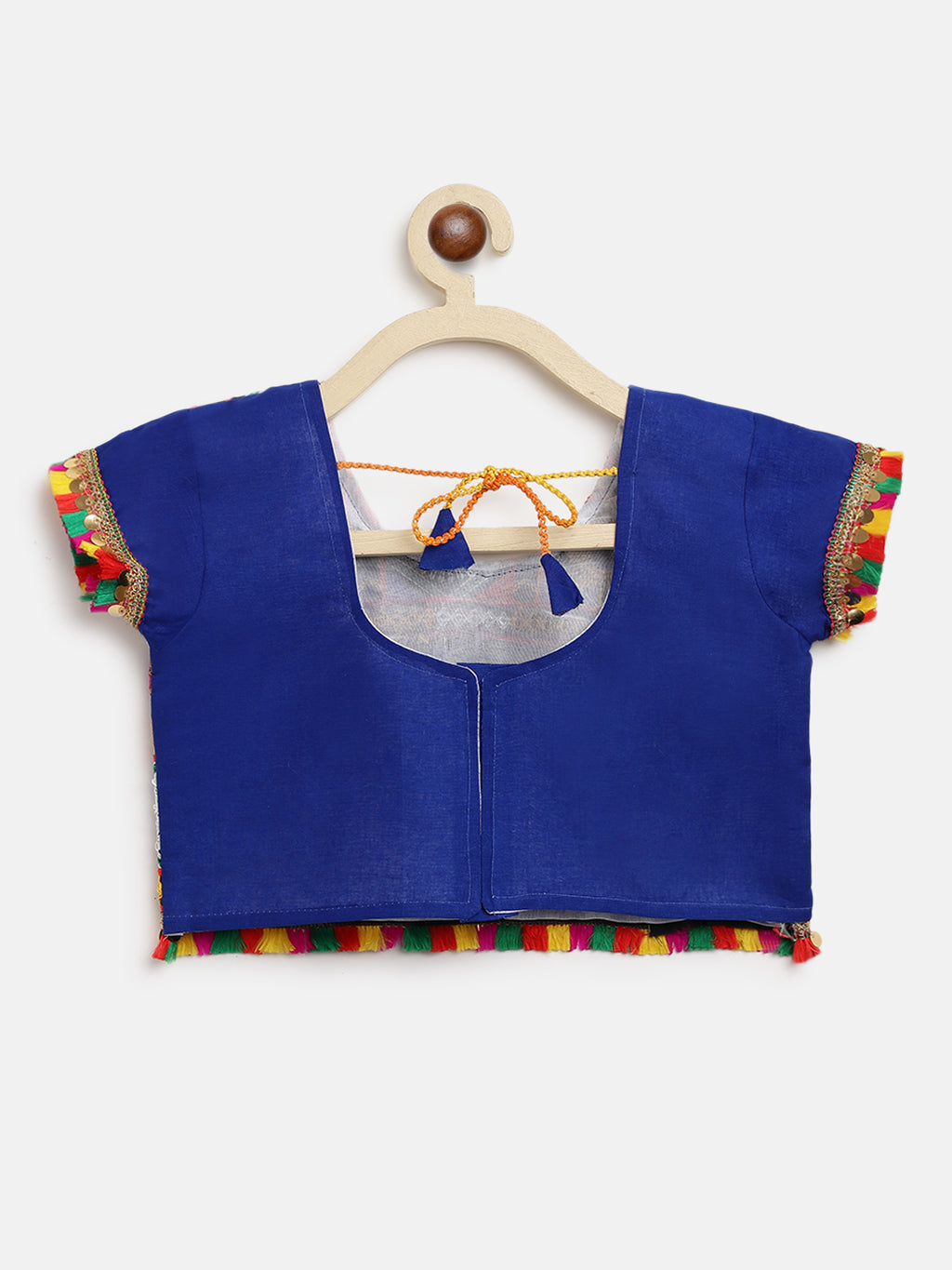 Banjara India Kutchi Emboidered Black Girls Chaniya Choli with Dupatta (CC-DMND) - Blue