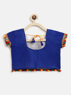 Banjara India Kutchi Emboidered Black Girls Chaniya Choli with Dupatta (CC-DMND) - Blue