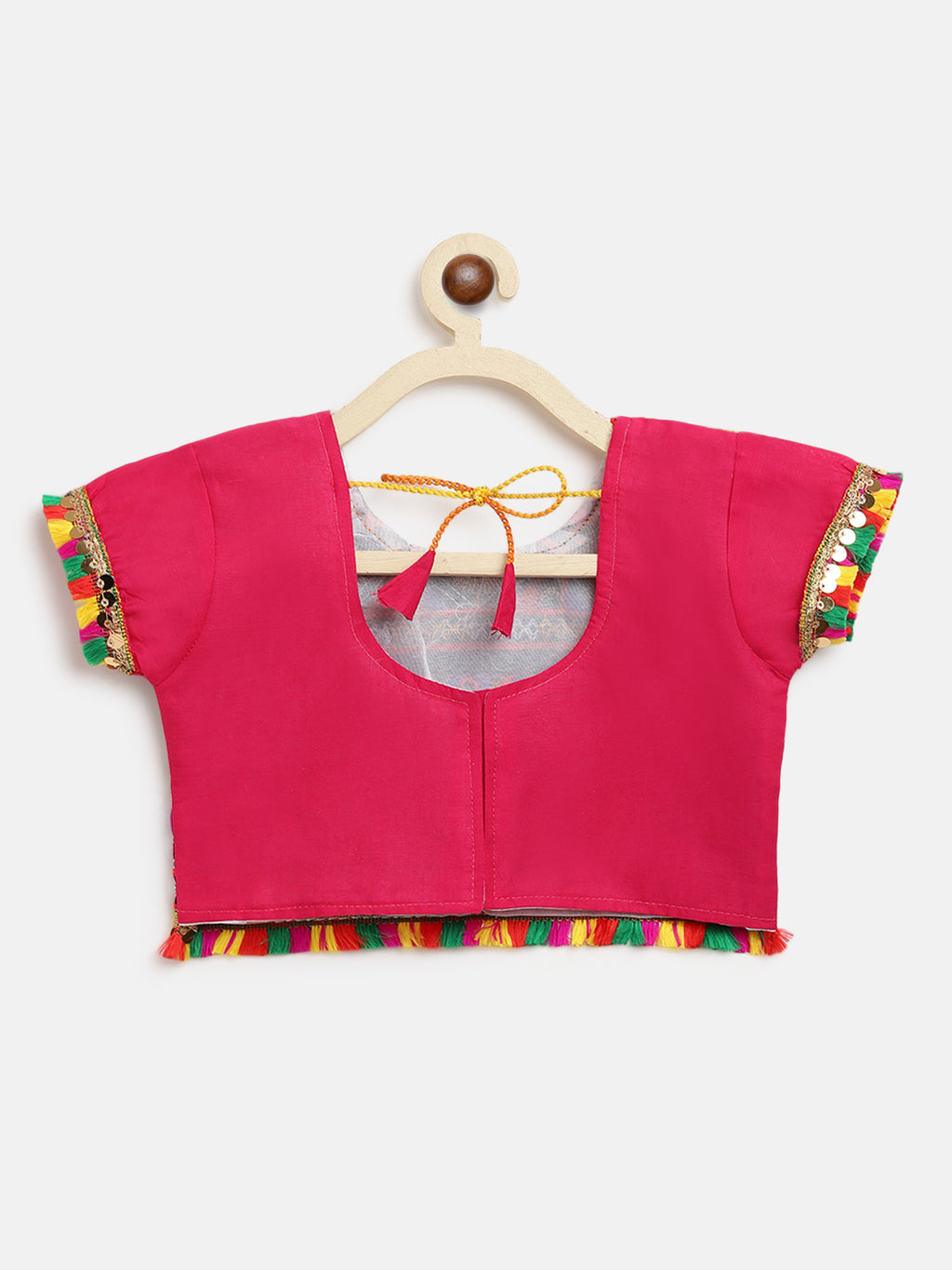 Banjara India Kutchi Emboidered Black Girls Chaniya Choli with Dupatta (CC-DMND) - Pink