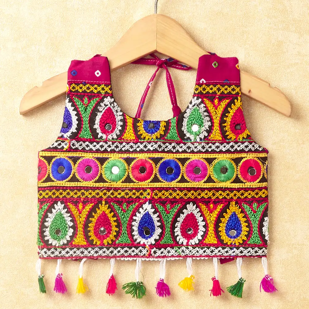 Banjara India Kutchi Embroidered Girls Chaniya Choli with Dupatta (CC-POP) - Pink