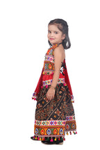 Banjara India Kutchi Emboidered Black Girls Chaniya Choli with Dupatta (CC-RJS) - Black