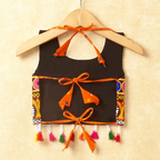 Banjara India Kutchi Emboidered Blue Girls Chaniya Choli with Dupatta (CC-POP) - Orange